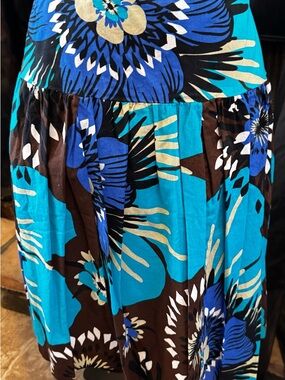 Karen Kane Brown and Turquoise Floral Dress